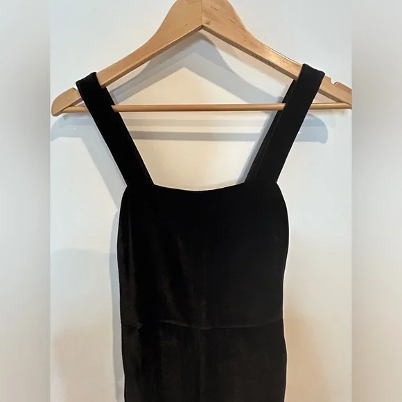 MADEWELL Crushed Velvet Black Jumpsuit, Size 00 - Picture 5 of 13